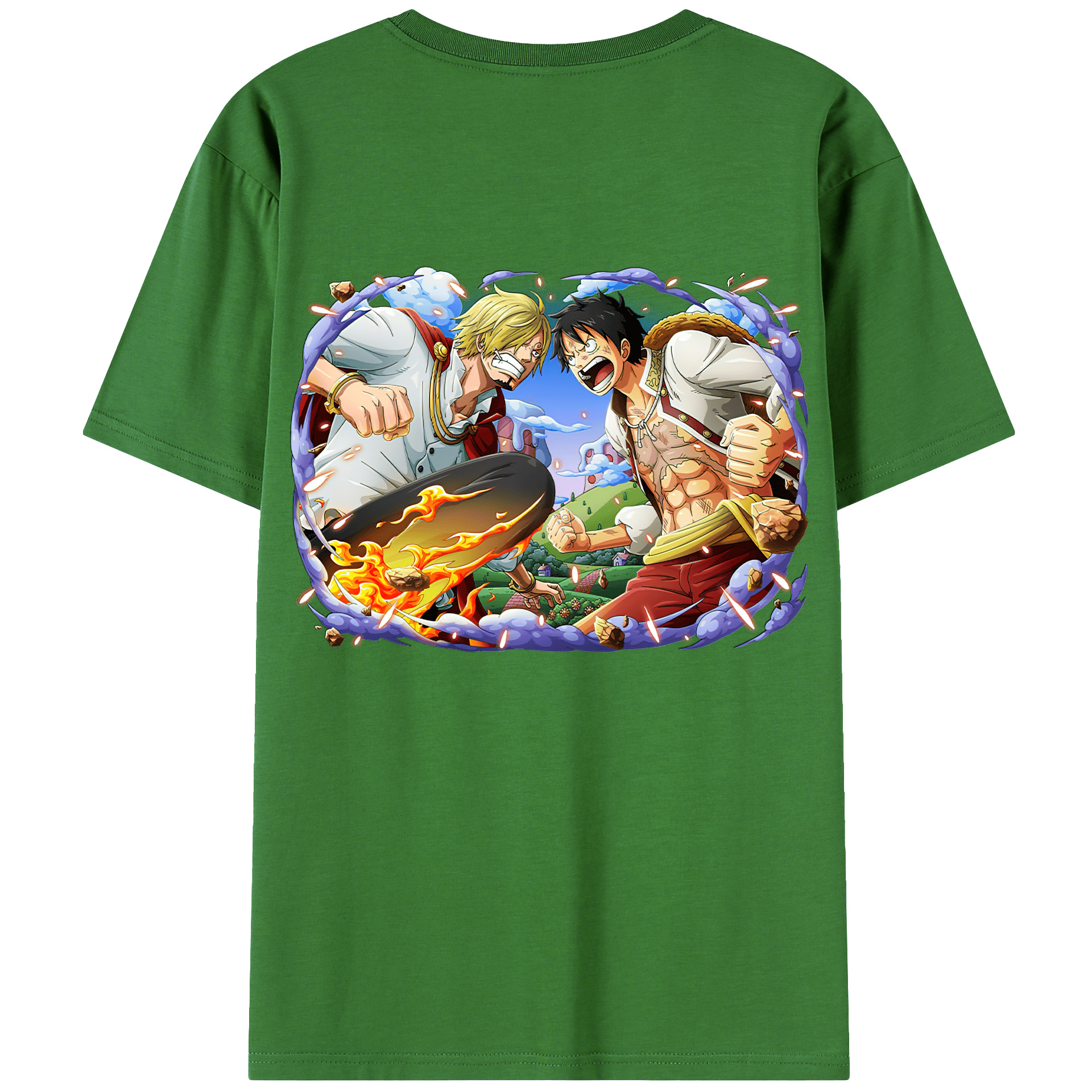 ワンピース モンキー・D・ルフィ ONE PIECE Monkey D. Luffy レディース半袖Tシャツ(バックプリント)